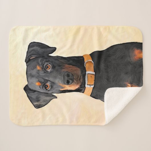 Couverture Sherpa Doberman Pinscher Peinture non découpée Art origin (Devant (Horizontal))
