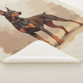 Couverture Sherpa Dobermann Pinscher Chien Marron Rouille Rouge (3/4)
