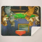 Couverture Sherpa Dogs Playing Snooker Billiards Fun Spoof (Devant (Horizontal))