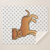 Couverture Sherpa Dogue De Bordeaux Chien De Dessin Animé Mignon (Devant (Horizontal))