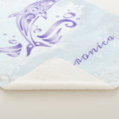 Couverture Sherpa Dolphin violet personnalisé Sherpa Blanket (3/4)