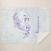 Couverture Sherpa Dolphin violet personnalisé Sherpa Blanket (Devant (Horizontal))