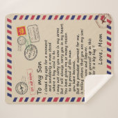 Couverture Sherpa Don Son | Lettre À Mon Fils Amour De Maman (Devant (Horizontal))