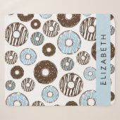 Couverture Sherpa Donuts Bleus, Donuts Brown, Sprinkings, Votre Nom (Devant (Horizontal))