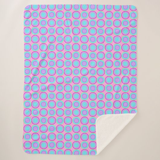 Couverture Sherpa Donuts Lilac Et Turquoise Avec Remplissage Sur Ros (Devant)