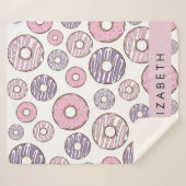 Couverture Sherpa Donuts Roses, Donuts Violets, Saupoudrages, Votre  (Devant (Horizontal))