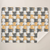 Couverture Sherpa Doodle Chubby Chat Cute (Devant (Horizontal))