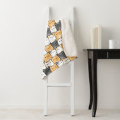 Couverture Sherpa Doodle de chat grassouillet mignon (En situation)