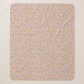Couverture Sherpa Doodle de fleurs joyeuses (Devant)