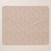 Couverture Sherpa Doodle de fleurs joyeuses (Devant (Horizontal))