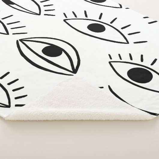Couverture Sherpa Doodle eye, motif créatif sans couture. (3/4)