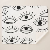 Couverture Sherpa Doodle eye, motif créatif sans couture. (Devant (Horizontal))