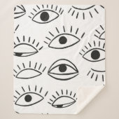 Couverture Sherpa Doodle eye, motif sans soudure. (Devant)
