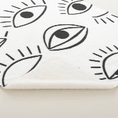 Couverture Sherpa Doodle eye, motif sans soudure. (3/4)