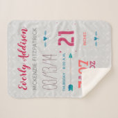 Couverture Sherpa Dossier de naissance Baby Gir Statistiques de nais (Devant (Horizontal))