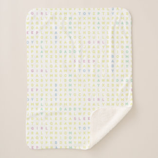 Couverture Sherpa Douce Petite Fille Alphabet ABCs Couleurs Traditio
