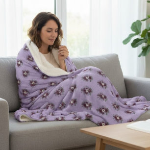 Couverture Sherpa Douceur Bouquet de Violettes