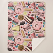 Couverture Sherpa Douceurs sur rose (Devant)