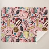 Couverture Sherpa Douceurs sur rose (Devant (Horizontal))