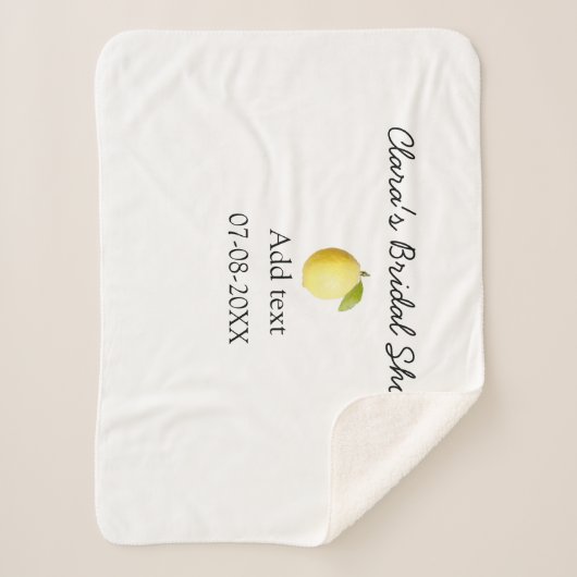 Couverture Sherpa Douche nuptiale citron moderne simple minimum rust (Devant)