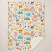 Couverture Sherpa Douillette Pastel Mignonne et Fa (Devant)