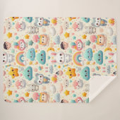 Couverture Sherpa Douillette Pastel Mignonne et Fa (Devant (Horizontal))