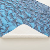 Couverture Sherpa Doux gouttes de pluie sur verre bleu (3/4)