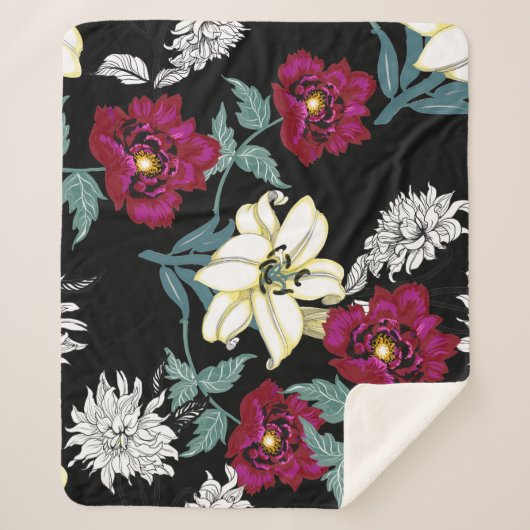 Couverture Sherpa Doux tropicale : Aquarelle d'été (Devant)