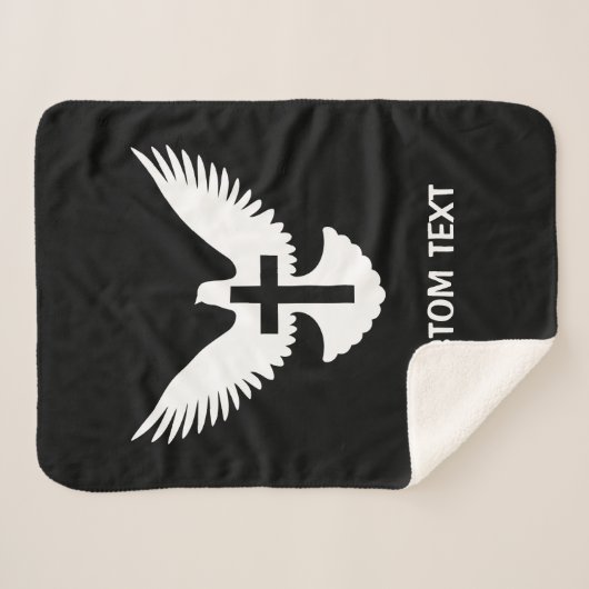 Couverture Sherpa Dove avec croix (Devant (Horizontal))