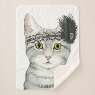 Couverture Sherpa Downton Cat   Bejewted With Lace