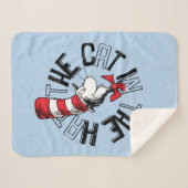 Couverture Sherpa Dr Seuss | Chat dans l'art rond Casquette (Devant (Horizontal))