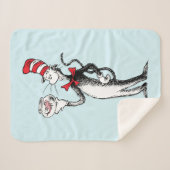 Couverture Sherpa Dr Seuss | Chat dans le Casquette & Krinklebine (Devant (Horizontal))