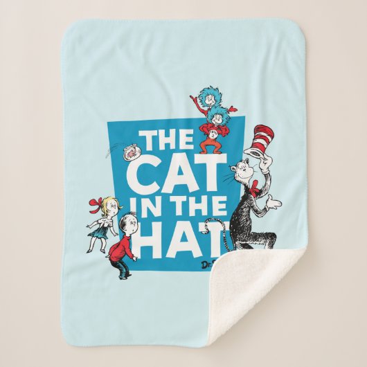 Couverture Sherpa Dr Seuss | Chat dans le logo du Casquette - Caract (Devant)