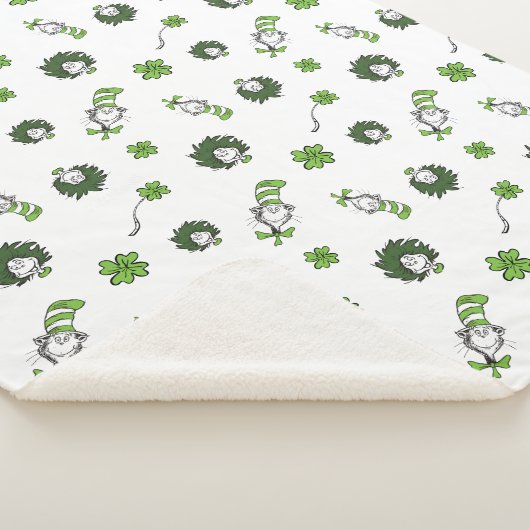 Couverture Sherpa Dr Seuss | Chat dans le Motif Casquette Clover (3/4)