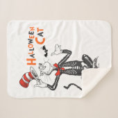Couverture Sherpa Dr Seuss | Chat d'Halloween en Casquette (Devant (Horizontal))