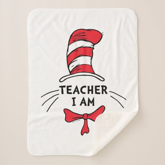 Couverture Sherpa Dr Seuss | Chat en Casquette - Enseignant Je suis (Devant)