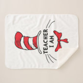 Couverture Sherpa Dr Seuss | Chat en Casquette - Enseignant Je suis (Devant (Horizontal))
