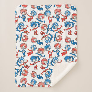 Couverture Sherpa Dr. Seuss   Chose Une Chose Deux Motif Drapeau Amé