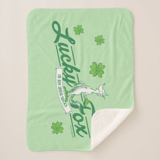Couverture Sherpa Dr Seuss | Lucky Fox Dans Ses Chaussettes Irlandai (Devant)