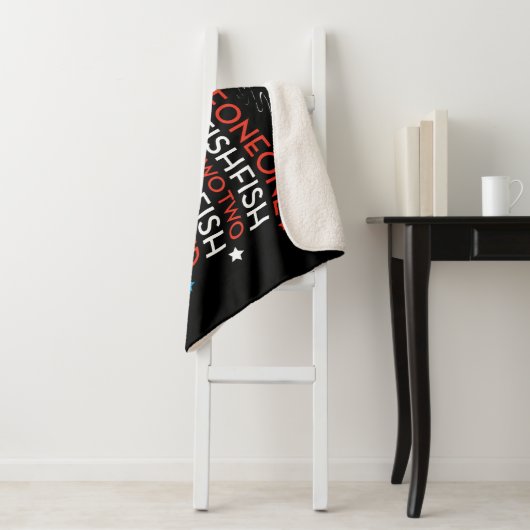 Couverture Sherpa Dr Seuss | Poisson rouge poisson bleu US Drapeau g (En situation)