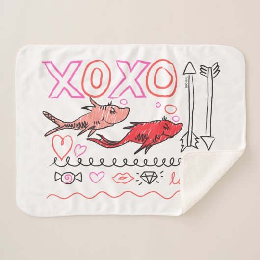 Couverture Sherpa Dr Seuss Valentine| Conception XOXO (Devant (Horizontal))