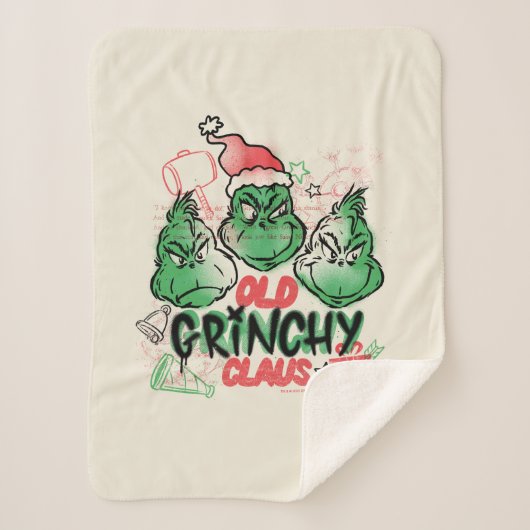 Couverture Sherpa Dr Seuss | Vieux Claus Grinch (Devant)