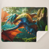 Couverture Sherpa Dragon artistique coloré (Devant (Horizontal))