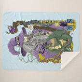 Couverture Sherpa Dragon Celtique Fantastique Violet Magicien (Devant (Horizontal))
