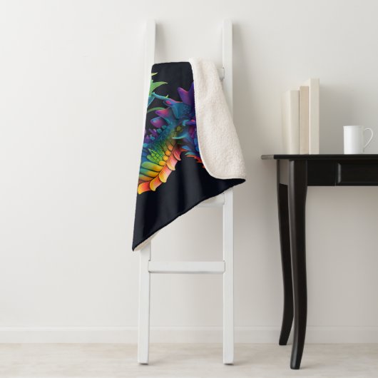 Couverture Sherpa Dragon coloré (En situation)