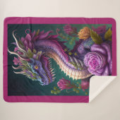 Couverture Sherpa Dragon et Fleurs (Devant (Horizontal))