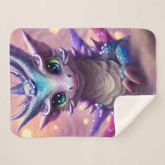 Couverture Sherpa Dragon fille bleue (Devant (Horizontal))