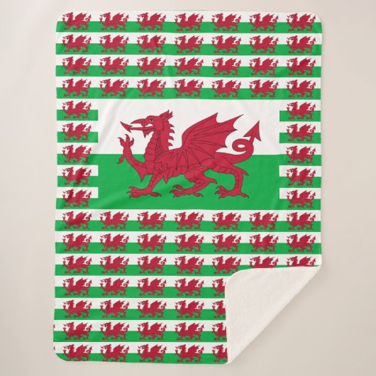 Couverture Sherpa Dragon gallois ~ Drapeau du Pays de Galles (Devant)