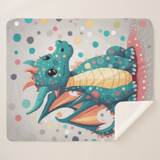 Couverture Sherpa Dragon mignon (Devant (Horizontal))