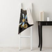 Couverture Sherpa Dragonflies de Steampunk sur arrière - plan rayé b (En situation)